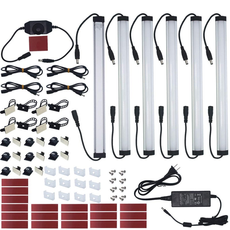 Litever Kitchen Under Cabinet LED Lighting Kit Plug-in, Super Bright, 6 PCS 12 Inches Light Bars, Daylight White, 31W 2000 Lumen, Perfect for Kitchen Cabinet Counter Shelf-(6 Bars Kit-5000K) - Image 1